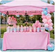 Pastel candy vendor booth — temporary example photo